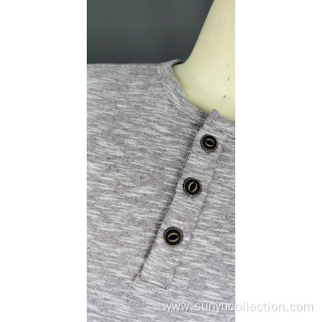 Men's half placket cotton french terry sweatshirt